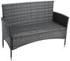 Gartenbank Rattan Gartenmöbel 2-Sitzer Polyrattan Sitzbank Sitzkissen Anthrazit Bild 4