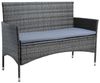 Gartenbank Rattan Gartenmöbel 2-Sitzer Polyrattan Sitzbank Sitzkissen Anthrazit Bild 5