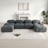 Ecksofa in Grey, modular und rahmenlos, Cordstoff, ergonomisch mit 32D-Schaumpolsterung,388x178x75 cm Bild 3