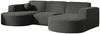 Garten Ecksofa U-Form SUNDAY in wetterfester Stoff ART-N Anthrazit Bild 2