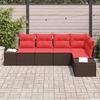 vidaXL Gartensofa-set mit Kissen 5 pcs Braun Poly-Rattan 3347064 Bild 3