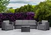 Dmora Loungeset für draußen Cameri, Outdoor-Lounge mit Couchtisch, Terrassenset mit Kissen, Gartenkomposition mit Sofa und Sesseln, Made in Italy, Anthrazit Bild 2