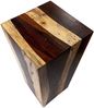 Beistelltisch Blumen aus Echtholz Holzhocker Natur Treibholz eckig Holzblock Bild 2