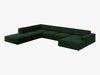 Micadoni 7-Sitzer Samtstoff Panorama Ecke links Sofa Jodie | Beinfarbe Black Plastic, Flaschengrün Bild 2