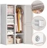 FUROKOY Kleiderschrank Drehtürenschrank Faltbarer Kleiderschrank Garderoben Hochschrank (Wäscheschrank Mehrzweckschrank mit Kleiderstange,Versteckter Türgriff) 8 Fächer, 2 Türen und 1 Kleiderstange (136 x 69 x 50 cm),Weiß Bild 3