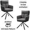 SOFIA Esszimmerstühle 2er Set mit schwarzem Metallgestell und Cord Bezug, Grau - Bequeme Stühle für Esszimmer & Wohnzimmer - 60 x 93 x 67 cm (B/H/T) Bild 2