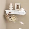 SoBuy FRG43-W Wandregal mit schublade, MDF, Lackiert, Weiß, 64 x 10 x 15 cm Bild 2