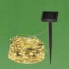 Solar-Lichterkette 100 Micro-LEDs 9,9m Warmweiß Drahtlichterkette Gartendeko Bild 2
