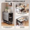 HOMCOM Klapptisch Esstisch Klappbar für 2-4 Personen mit 2 Offenen Ablagen (Küchentisch, 1-St, Mobiler Esszimmertisch), für Kleine Räume, Esszimmer, Küche 133,4 x 80 x 74 cm Grau Bild 3