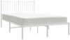 vidaXL Bettgestell mit Kopfteil Metall Weiß 120x190 cm 350928 Bild 4
