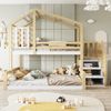 Kinder-Etagenbett "Haus-Design" 90x200 cm, Natur Kiefer, mit Staufachtreppe Bild 4