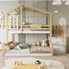 Kinder-Etagenbett "Haus-Design" 90x200 cm, Natur Kiefer, mit Staufachtreppe Bild 2
