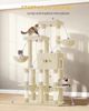 Kratzbaum, 176 cm Großer Katzenbaum, 2 Plattformen, 2 Große Höhlen, 9 Sisal-Kratzstämme, 2 Hängematten, Katzenkorb, Pompons, Geeignet für Maine Coon Katzen, Beige Bild 4