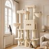 Kratzbaum, 176 cm Großer Katzenbaum, 2 Plattformen, 2 Große Höhlen, 9 Sisal-Kratzstämme, 2 Hängematten, Katzenkorb, Pompons, Geeignet für Maine Coon Katzen, Beige Bild 1
