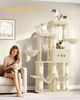 Kratzbaum, 176 cm Großer Katzenbaum, 2 Plattformen, 2 Große Höhlen, 9 Sisal-Kratzstämme, 2 Hängematten, Katzenkorb, Pompons, Geeignet für Maine Coon Katzen, Beige Bild 3