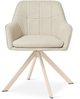 GOEURVANT 1437 Esszimmerstühle 6er-Set, 360° Drehbar, Webstoff - Beige Bild 4