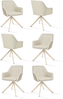 GOEURVANT 1437 Esszimmerstühle 6er-Set, 360° Drehbar, Webstoff - Beige Bild 1