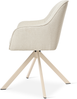 GOEURVANT 1437 Esszimmerstühle 6er-Set, 360° Drehbar, Webstoff - Beige Bild 5