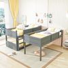 Merax Etagenbett umwandelbares Kinderbett Dreierbett 90x200cm mit 2 Set Lattenrost, Grau Bild 3