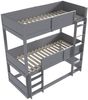 Merax Etagenbett umwandelbares Kinderbett Dreierbett 90x200cm mit 2 Set Lattenrost, Grau Bild 5