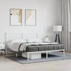 Doppelbett, Bettgestell Modernen mit Kopfteil Metall Weiß 150x200 cm d745e Bild 2