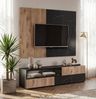 TV-Lowboard Set Starlet in schwarz, Vicking Eiche und Marmor schwarz 160 cm Bild 2
