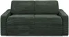 Vente-unique - CALITO Sofa SamtStoff Grün - B 223 cm94 cm x H 85 cm x L 194 cm Bild 1