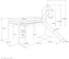 Hochbett mit Matratze 90x200 cm Turm Tunnel Rutsche Stockbett Kinderbett Leiter Holz Kiefer Vorhang rosa Lattenrost Bild 5