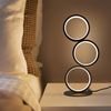 ZMH LED Tischlampe Schwarz Nachttisch Touch Dimmbar Modernes Design Metall Deko Ring Schreibtischlampe Kreis Aluminium Leselampe Bild 2