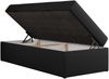 Boxspringbett 90x200 Polsterbett ZERO 90 Einzelbett ohne Kopfteil, inkl. Stauraum & Multipocket-Matratze, Hotelbett - Schwarz Kunstleder - H3 - Topper T25 Bild 5