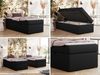 Boxspringbett 90x200 Polsterbett ZERO 90 Einzelbett ohne Kopfteil, inkl. Stauraum & Multipocket-Matratze, Hotelbett - Schwarz Kunstleder - H3 - Topper T25 Bild 2