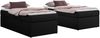 Boxspringbett 90x200 Polsterbett ZERO 90 Einzelbett ohne Kopfteil, inkl. Stauraum & Multipocket-Matratze, Hotelbett - Schwarz Kunstleder - H3 - Topper T25 Bild 4