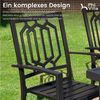 PHI VILLA Garten-Essgruppe, (94cm Quadratischer Gartentisch und 4 Gartenstühle, Wetterfest Balkonmöbel Terrassenmöbel), Metall Gartentisch und Stapelstühle Bild 3