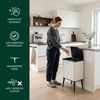 eluno Abfalleimer, 30 Liter Fassungsvermögen aus weißem Metall, ca. 40,5 x 67 x 31 cm (B/H/T) Bild 4