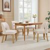 Flieks Esszimmerstuhl Beine aus Massivholz, Bezug aus Leinenstoff (Set, 4 St), 4er Set Polsterstühle Küchenstuhl Wohnzimmerstuhl Beige Bild 2