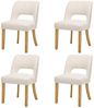Flieks Esszimmerstuhl Beine aus Massivholz, Bezug aus Leinenstoff (Set, 4 St), 4er Set Polsterstühle Küchenstuhl Wohnzimmerstuhl Beige Bild 3