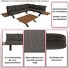 Aluminium Garten-Garnitur HWC-M62, Sitzgruppe Garten-/Lounge-Set Sofa, Holzoptik ~ Gestell anthrazit, Polster dunkelgrau Bild 2