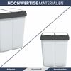 Mülleimer 2 Fächer Küche - 2x25L Trenneimer, Mit Müllsackhalter | Abfalleimer mit Deckel Büro Doppel-Müllbehälter Kücheneimer 50L, Weiß Bild 4