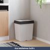 Mülleimer 2 Fächer Küche - 2x25L Trenneimer, Mit Müllsackhalter | Abfalleimer mit Deckel Büro Doppel-Müllbehälter Kücheneimer 50L, Weiß Bild 2