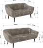 Skandinavisches Sofa Set PIRS 3-2, Komplettset, Wellenfederung, schwarze Füße, Sitzgruppe, Polstermöbel Set - Hellbraun Cord Bild 5