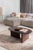 Couchtisch Seam Mangoholz, modern mit verspieltem Beindesign, dunkelbraun, ovale Form Bild 2
