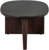 Couchtisch Seam Mangoholz, modern mit verspieltem Beindesign, dunkelbraun, ovale Form Bild 5