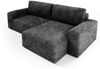 Ecksofa mit Schlaffunktion NATALIA in Stoff Tilia Schwarz Ottomane Rechts Bild 2
