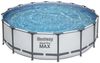 Steel Pro Max Rahmenpool 488X122 Grau 16Ft Bestway 5In1 + Leiter + Abdeckung Bild 5
