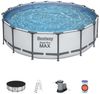 Steel Pro Max Rahmenpool 488X122 Grau 16Ft Bestway 5In1 + Leiter + Abdeckung Bild 2
