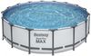 Steel Pro Max Rahmenpool 488X122 Grau 16Ft Bestway 5In1 + Leiter + Abdeckung Bild 3