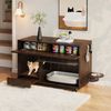 Katzenstreukasten-Schrank mit versteckter Katzentoilette, multifunktionaler Aufbewahrungsschublade, Sandablass-Schublade,Walnussfarbe Bild 5