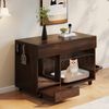 Katzenstreukasten-Schrank mit versteckter Katzentoilette, multifunktionaler Aufbewahrungsschublade, Sandablass-Schublade,Walnussfarbe Bild 2