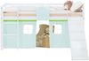 Hochbett Kinder 90x200 cm mit Lattenrost Rutsche Kinderbett Stockbett Vorhang Grün Leiter Holz Massiv Bild 4