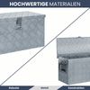 Aluminiumbox mit Deckel - Abschließbar | Alubox Deichselbox Alu Anhängerbox Werkzeugkiste Metall Transportbox Metallkiste, 80x30x35cm Silber Bild 4